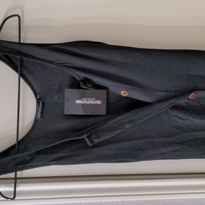 Black ribbed button dress from Pretty little things. size USA 6